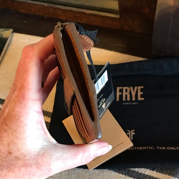 NWT Frye Melissa Leather Snap Card Wallet Cognac Brown Retail $98 - Picture 9 of 12